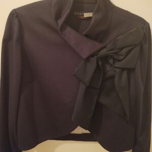 Alice + Olivia Addison Bow Jacket Navy
